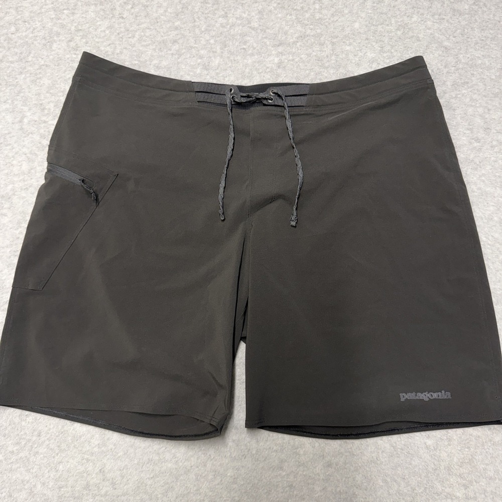 Patagonia Board Shorts Mens 38 Black Quick Dry Stretch Swim Trunks Surf